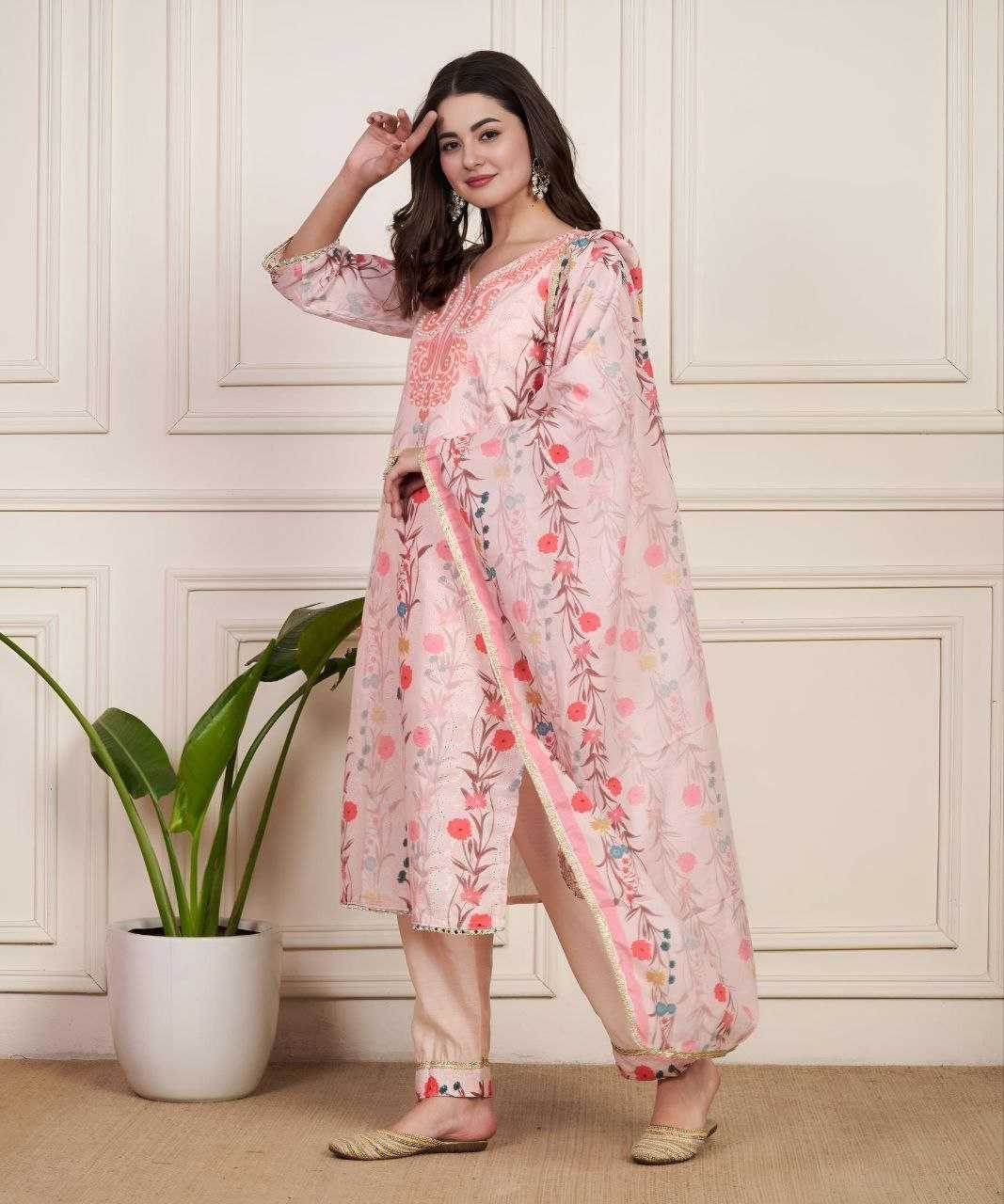 Chanderi Silk Suit - MYLUXURY LANE ENTERPRISE